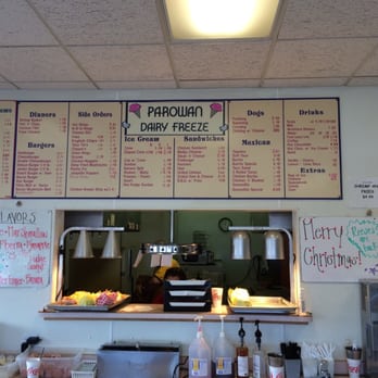 Parowan Dairy Freeze Menu